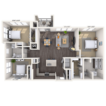 Traditional 3x2-1429 SF-FP 2637 floor plan